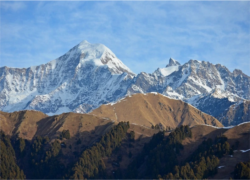 Glimpse of Peaks like Bandarpoonch Peak & Black Peak