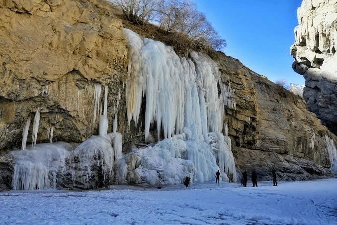 frozen water fall