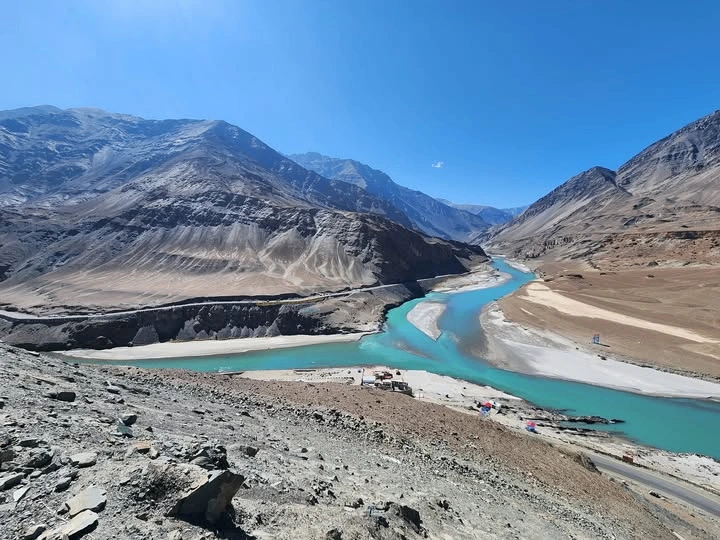 Confluence of Indus and Zanskar Rivers